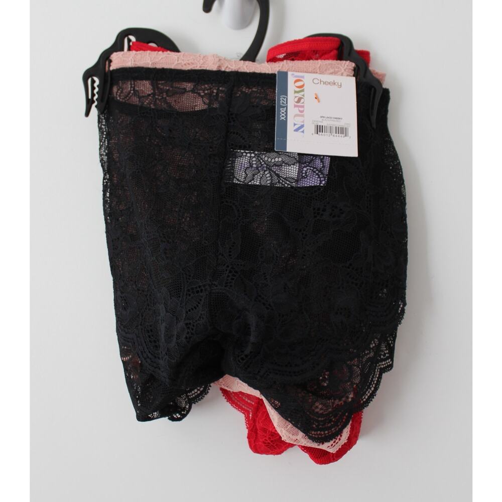 Joyspun Womens Lace Cheeky Panties 3Pack Multicolor Size XXXL NWT